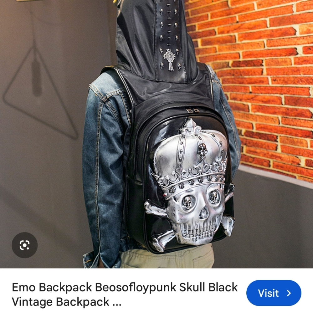 Gothic Skeleton Backpack - Picture 2 of 16